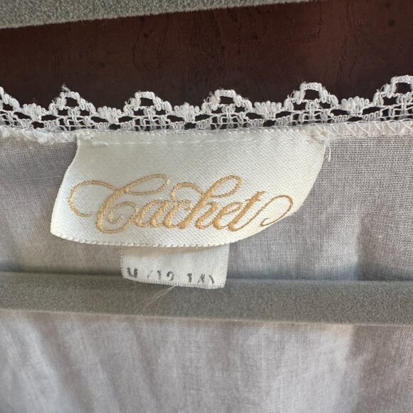 Cachet Vintage Gown and Robe Combo White Eyelet Lace Size 12/14 - Picture 5 of 8